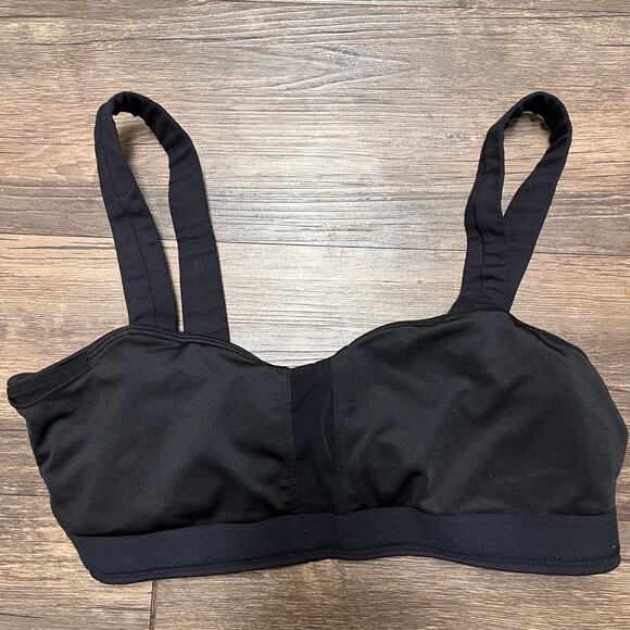 Alo Yoga Airbrush Cinch Bra Black Ruched Front Sculpting Sports Bra Small Active - Picture 6 of 7